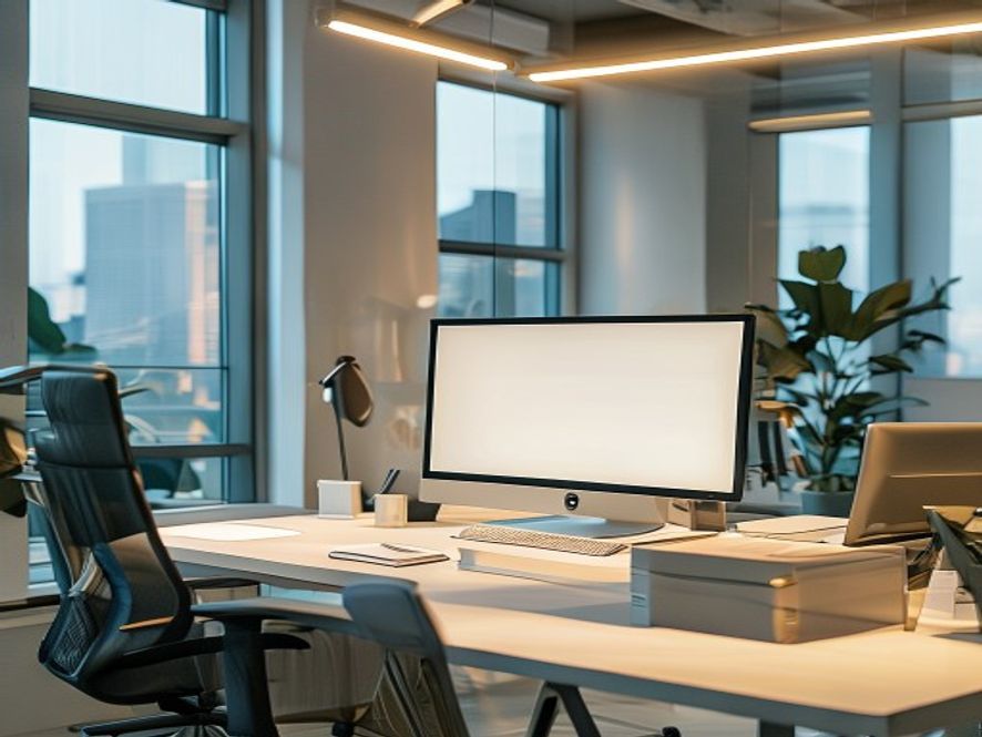 Ergonomisk belysning vid arbetsplats med varm ljus och ingen bländning